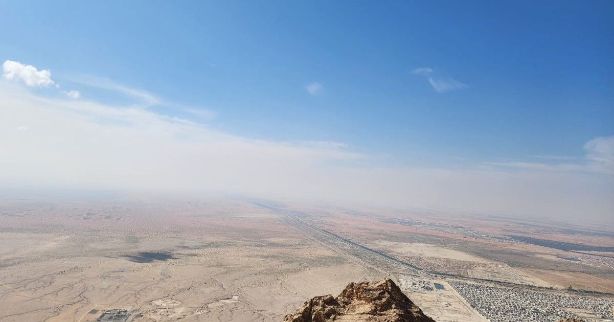 Jebel Hafeet mountain top view